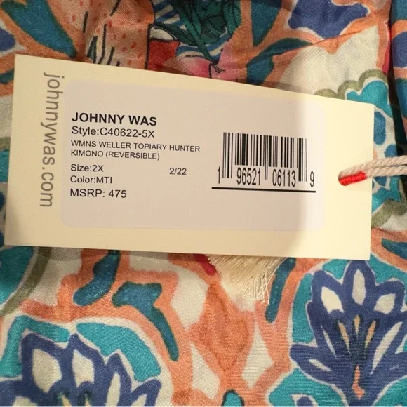 NWT Johnny Was Sz 2X Weller Topiary Hunter Kimono Reversible - Picture 10 of 16